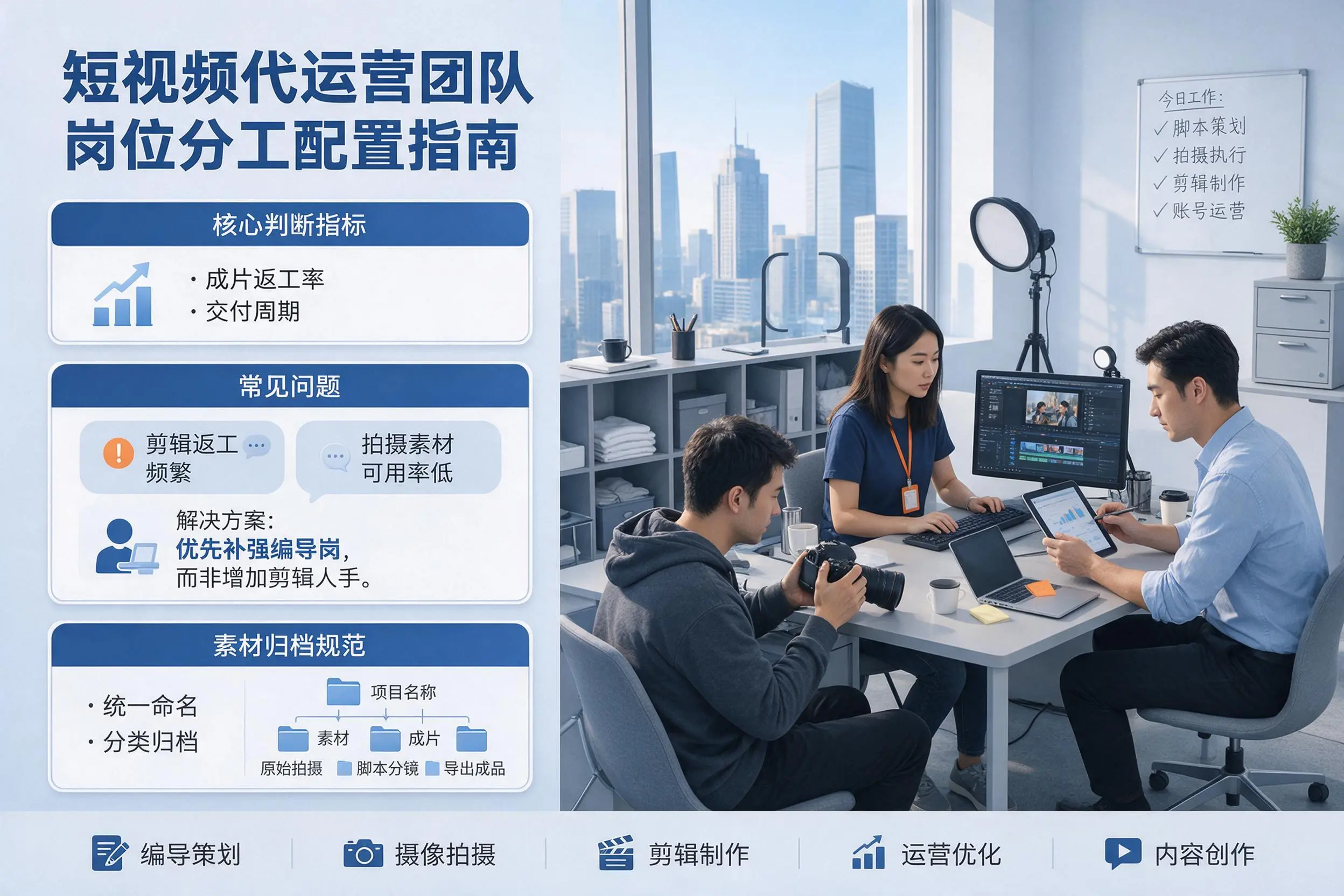 短视频代运营团队如何配置？伊春企业岗位分工科普说明