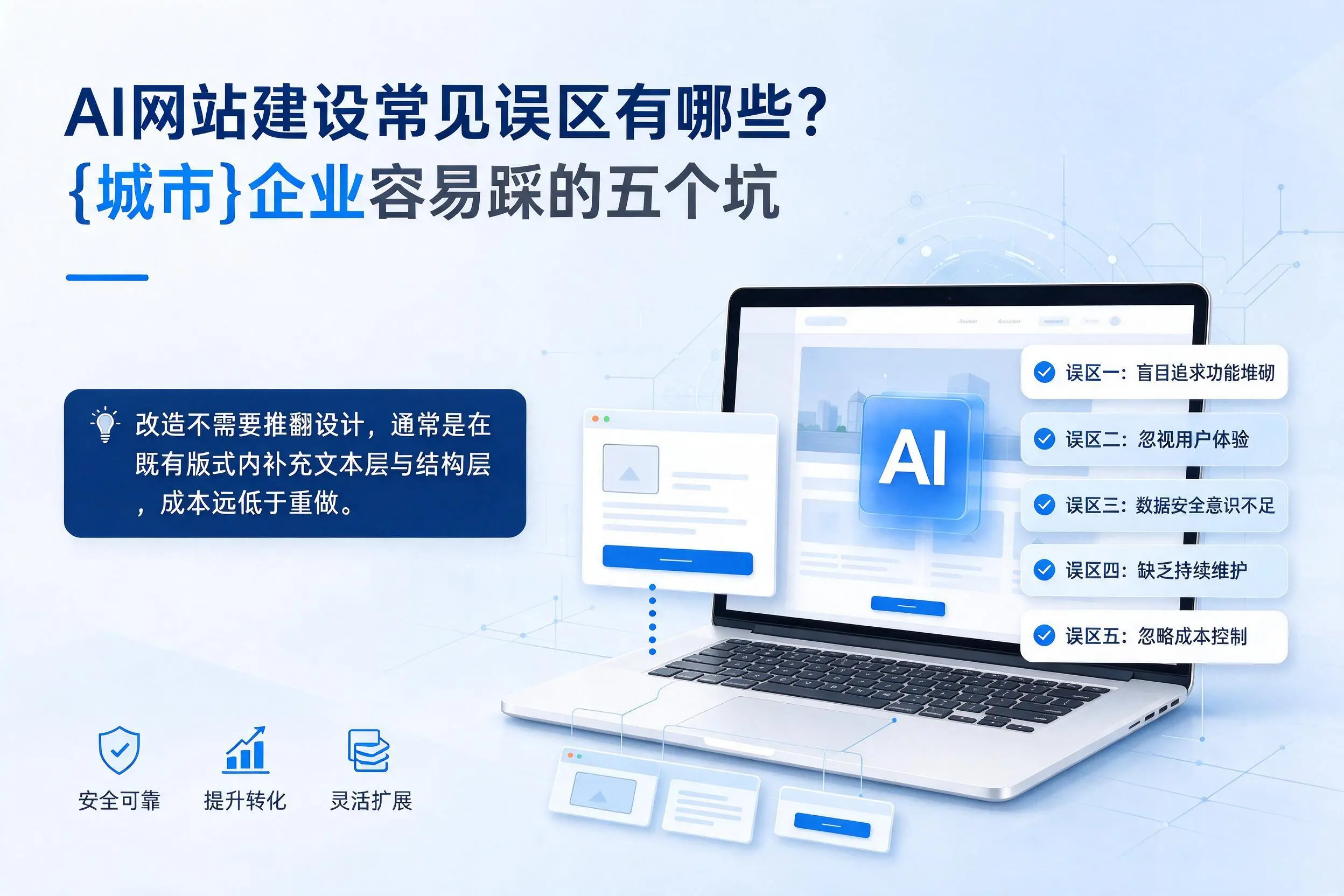 AI网站建设常见误区有哪些？伊春企业容易踩的五个坑
