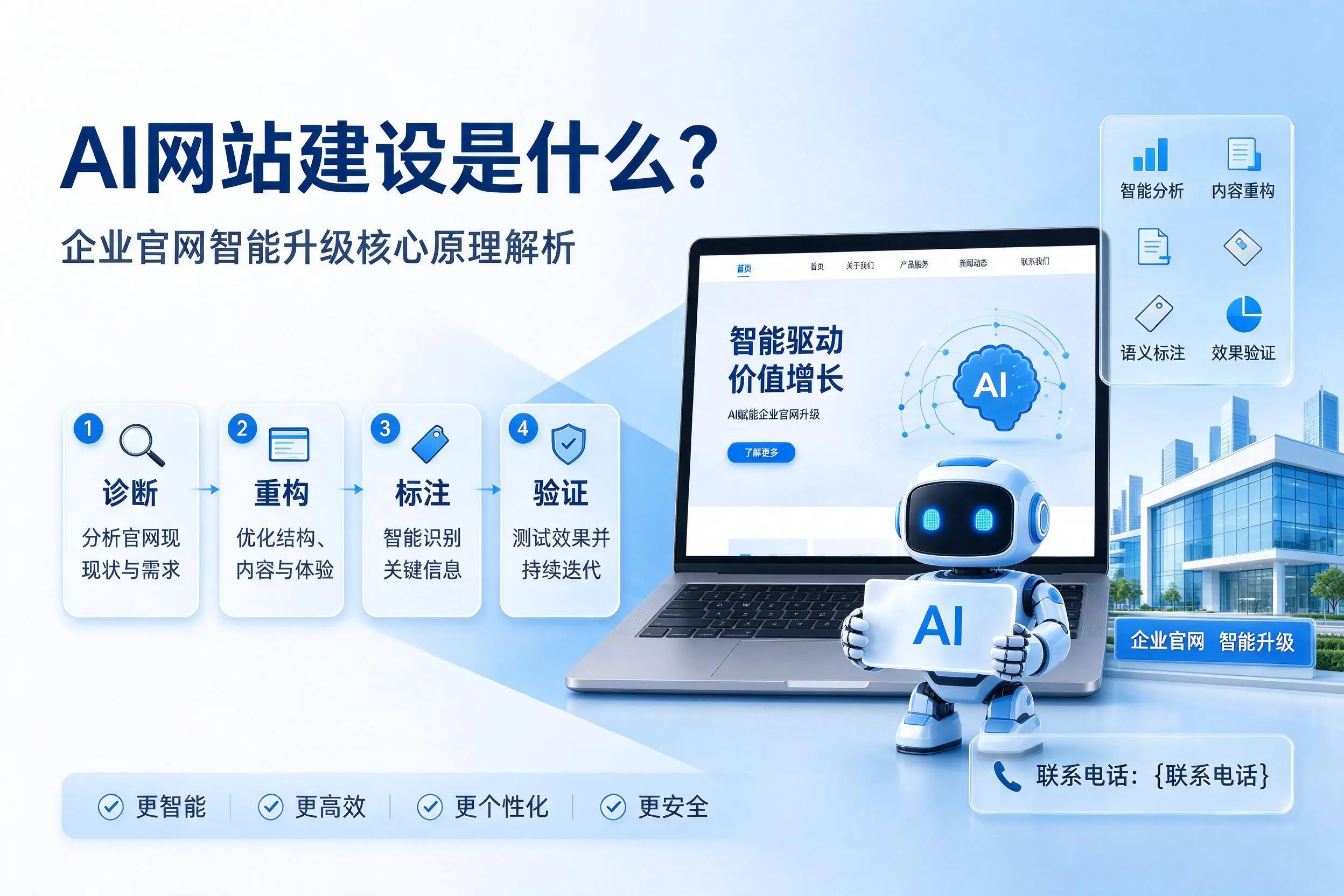 AI网站建设是什么?伊春企业官网智能升级核心原理解析